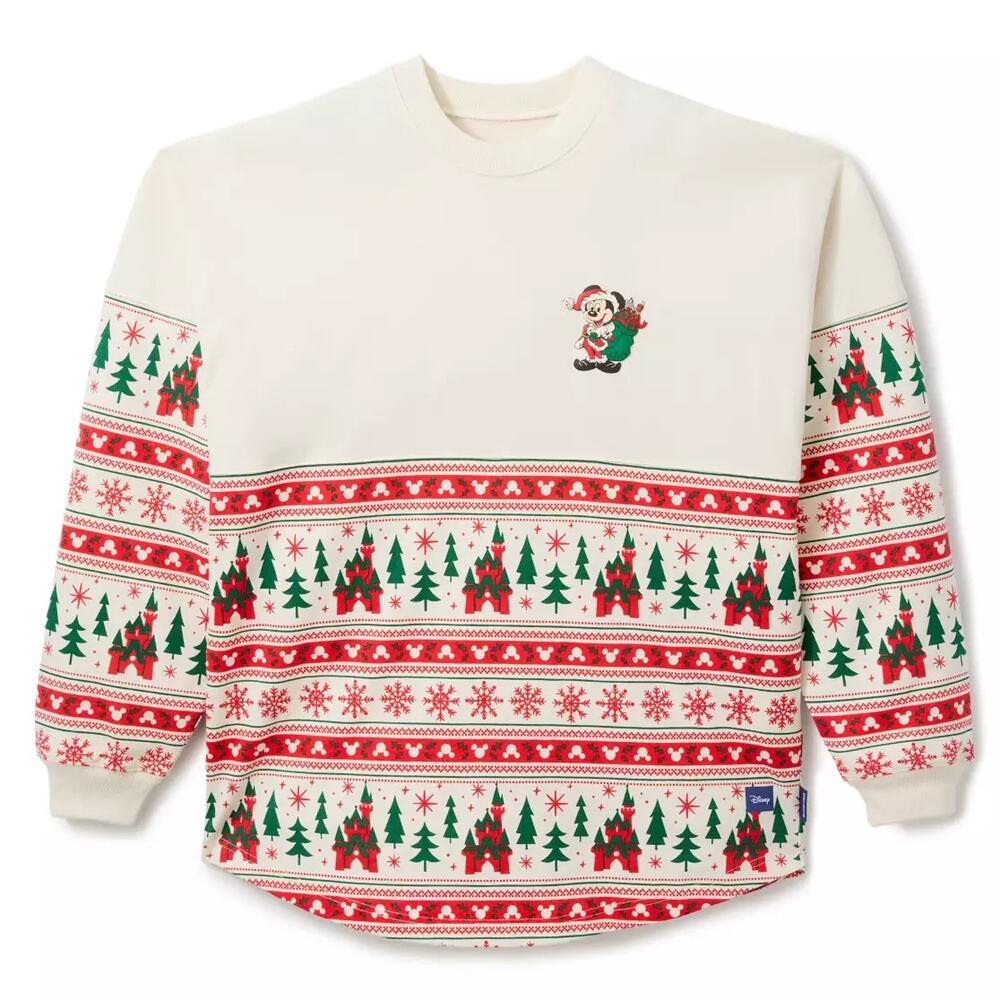 Santa Mickey Mouse ''Merry Christmas'' Fair Isle Spirit Jersey for Adults Medium